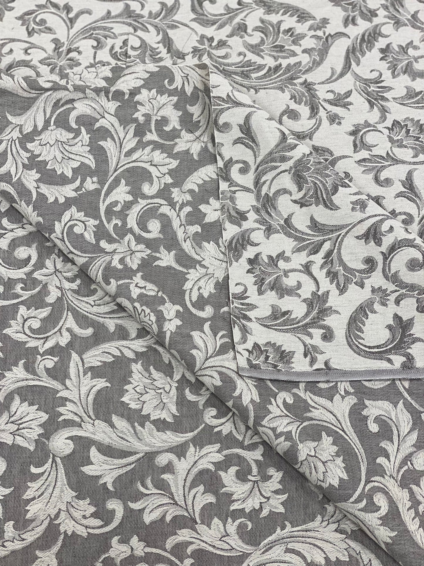 TESSUTO DAMASCATO GRIGIO DOUBLE FACE