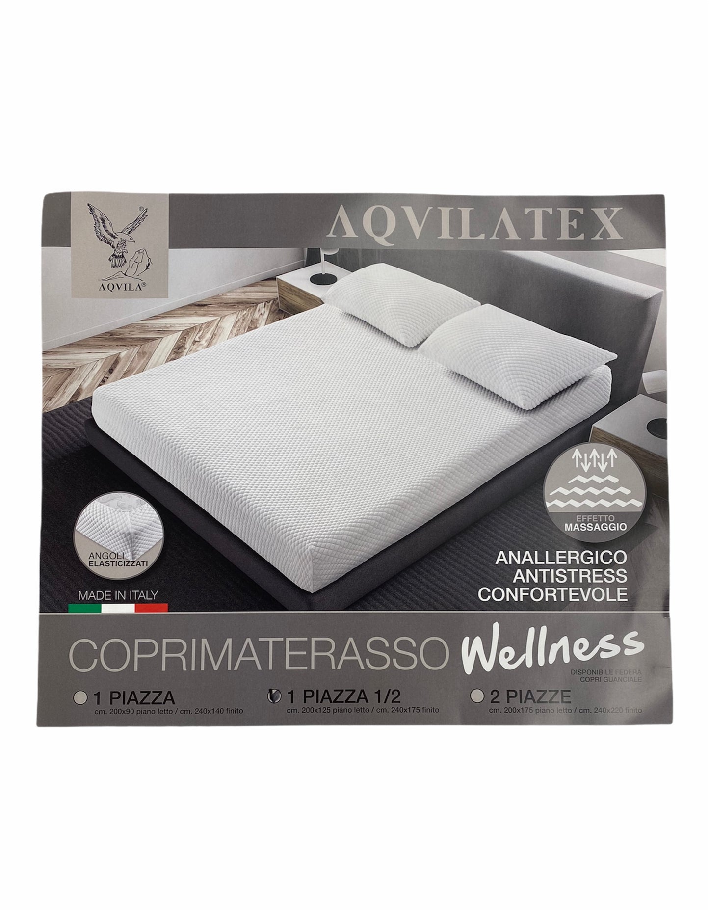 COPRIMATERASSO WELLNESS 1 PIAZZA E 1/2